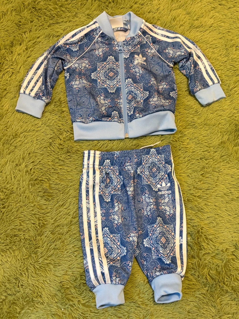 adidas Originals Blue Paisley Kids Matching Track Set